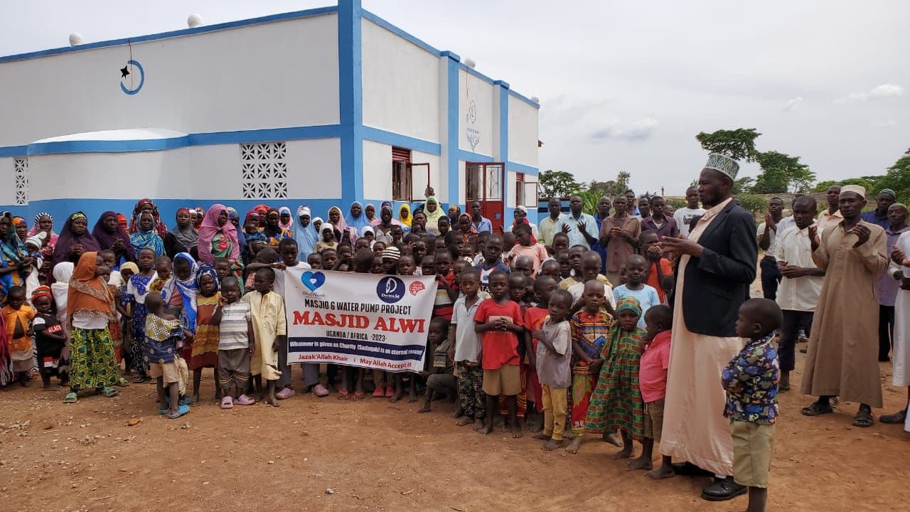The community outside Masjid Alwi, built with DermaSG donors